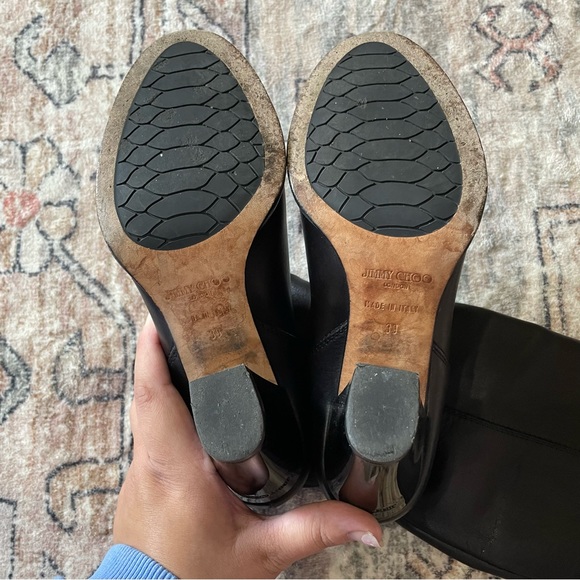 Jimmy Choo Music Stretch-Shaft Mid-Calf Boot in Black Leather Women’s Size EU 39 - Picture 14 of 15